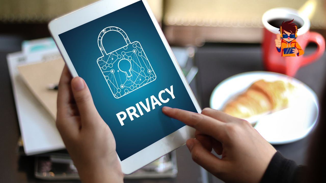 The Impact of Data Privacy on Digital Marketing Strategies Illustration showing data privacy regulations influencing digital marketing, with icons representing data protection, regulations, and consumer privacy.