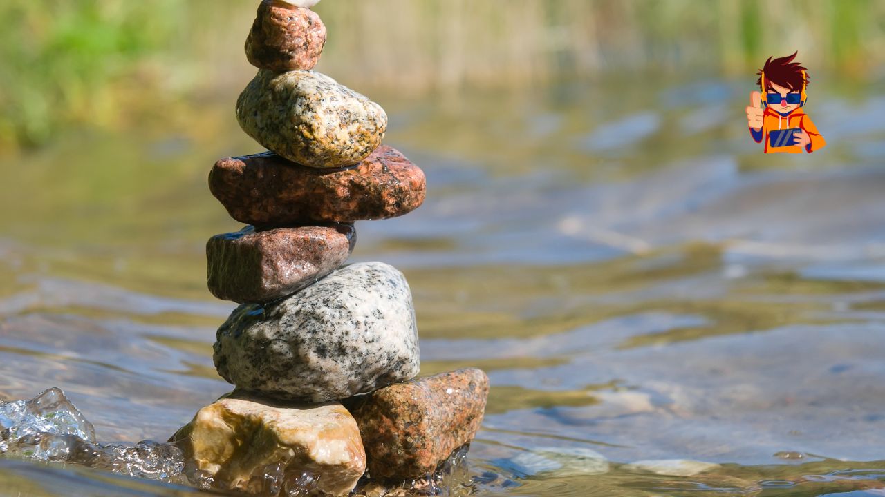 What Famous Entrepreneurs Can Teach Us About Persistence A balanced stack of colorful stones in a shallow stream, symbolizing stability, persistence, and harmony amidst flowing water.